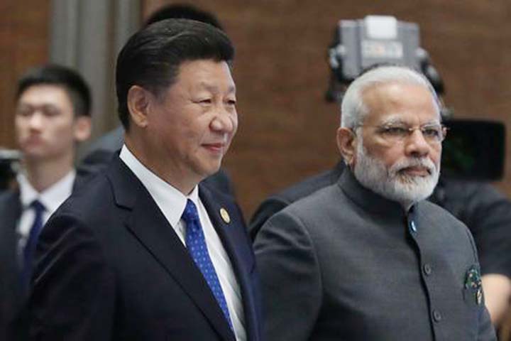 Chinese President Xi Jinping and Indian Prime Minister Narendra Modi meet during the BRICS Summit in Xiamen, southeastern China's Fujian Province.