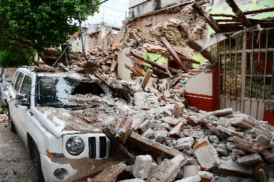 The devastation in Juchitan de Zaragoza caused by the huge earthquake that hit Mexico's Pacific coast.