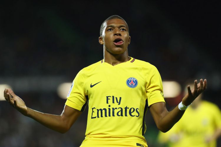 PSG's new signing Kylian Mbappe scores on his debut against Metz on Friday.