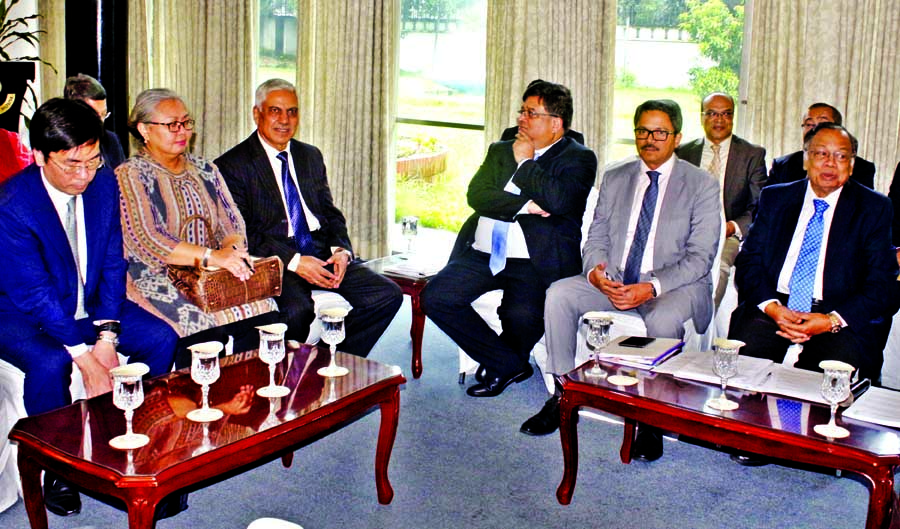 Foreign Minister AH Mahmood Ali briefs on Rohingya issue at a meeting with Asian Diplomats held at the State Guest House Padma in Dhaka on Monday.