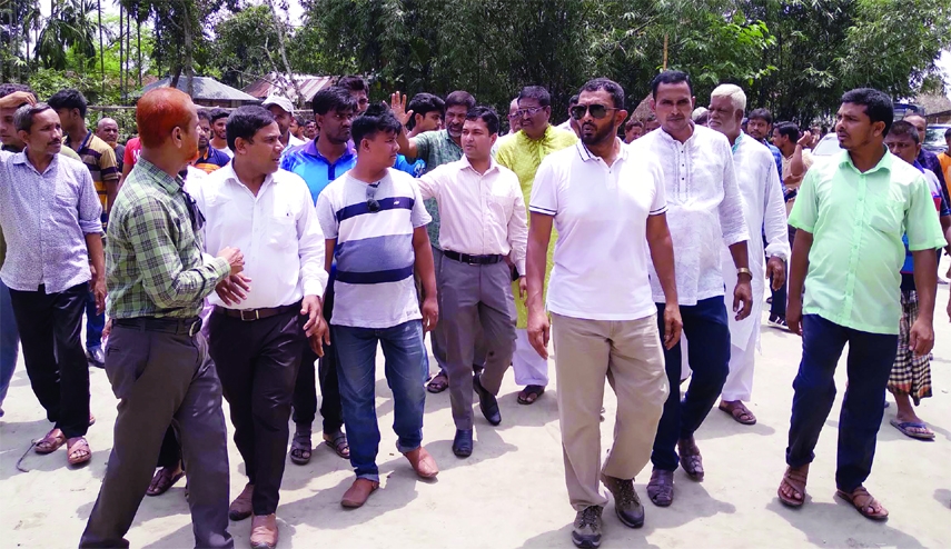 JALDHAKA (Nilphamari): Maj(Retd) Rana Ahmed Sohel MP visits the park after the inauguration at Balagram South Govt Primary School on Saturday.