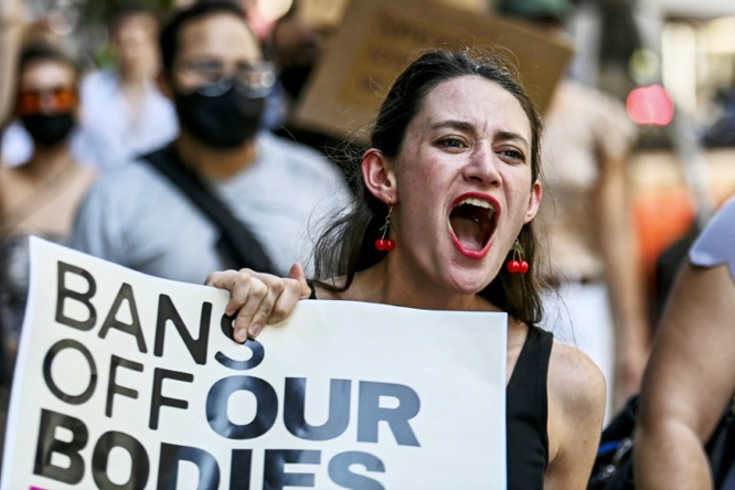 Abortion rights activists rally in Miami in June 2022 after the US Supreme Court struck down the right to abortion.