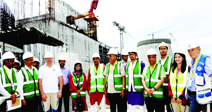 ISHWARDI (Pabna): The five-member monitoring team of the Parliamentary Estimates Committee inspects the progress of Rooppur Nuclear Power Project in Ishwardi Upazila on Tuesday.