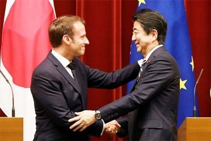 At a press conference after meeting Japanese Prime Minister Shinzo Abe, Macron also raised the issue of trade tensions, urging a multilateral approach