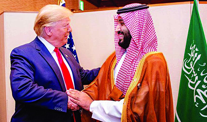 Saudi Arabia Crown Prince Mohammed bin Salman meets with U.S. President Donald Trump, at the G20 leaders summit in Osaka, Japan on Saturday. Internet photo