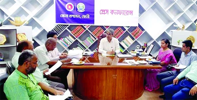 FENI: Abu Salim Mahmud-ul Hasan, DC, Feni speaks at a press conference on OMS rice sale programme at the Deputy Commissioner's Office on Wednesday.