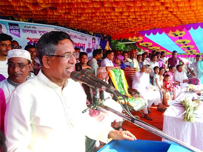 Minister for Agriculture Dr. Md. Abdur Razzak, MP, speaking at the inaugural ceremony as the chief guest of the Madhupur Super Star Football Tournament at Madhupur upazila in Tangail district on Sunday.