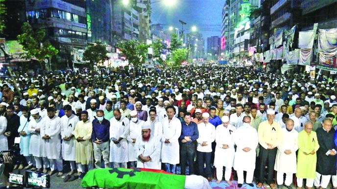 Namaz-e-Janaza of Jubadal activist Shaon was held in front of BNP Central Office in the city's Nayapalton on Friday.