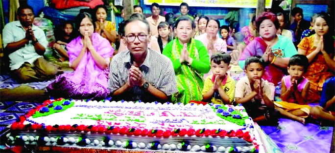 KALAPARA (Patuakhali) : Rakhain people in Kalpara Upazila prayed at Buddha Bihar to celebrate the birthday of Prime Minister Sheikh Hasina on Wednesday.